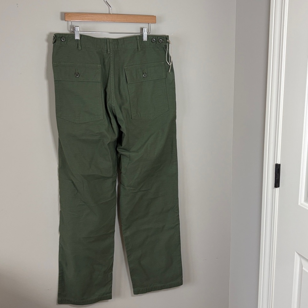 ORSLOW Regular Fit Fatigue Pants Army Green Mens Military Pockets Sz US XL - Picture 9 of 14